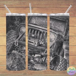 Jeep 20oz Steel Tumbler With Lid & Straw